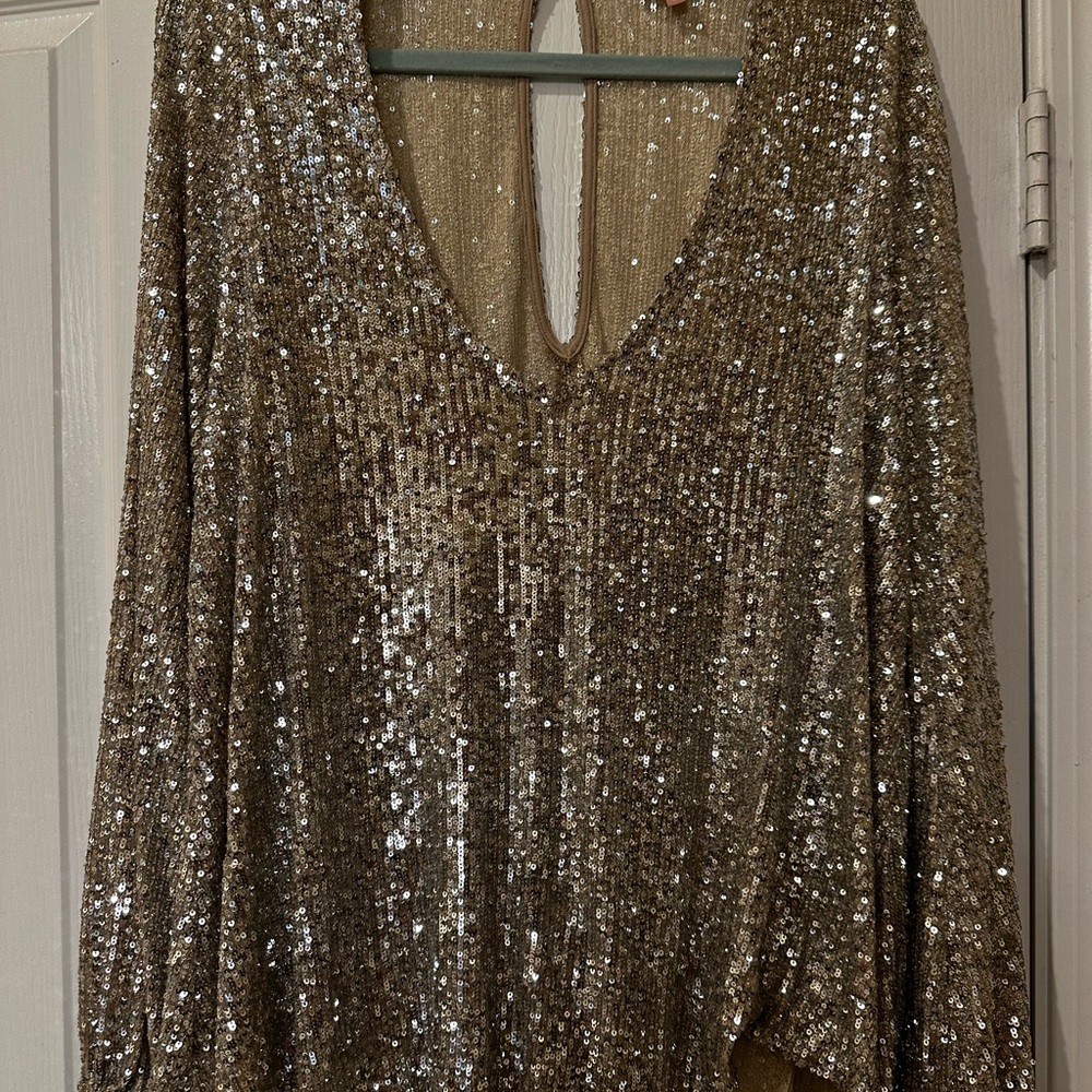 Show me Your Mumu Blouse Silver sequin. NWOT